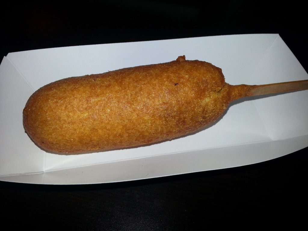 Vegan corn dog at Vegan Street Fair in LA