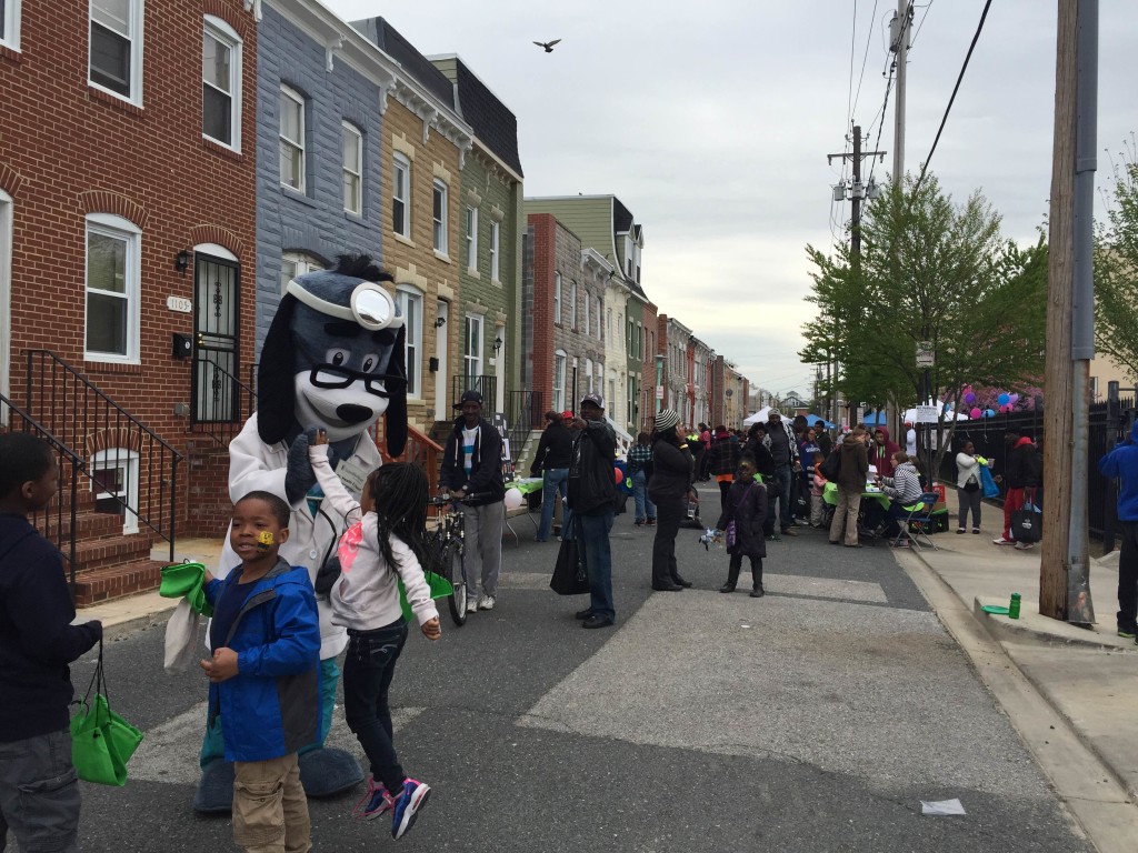 Children gather at Paul's Place's Spring Into Good Health Festival in Baltimore, MD. 